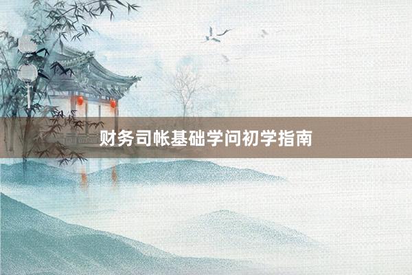 财务司帐基础学问初学指南
