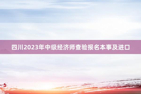 四川2023年中级经济师查验报名本事及进口